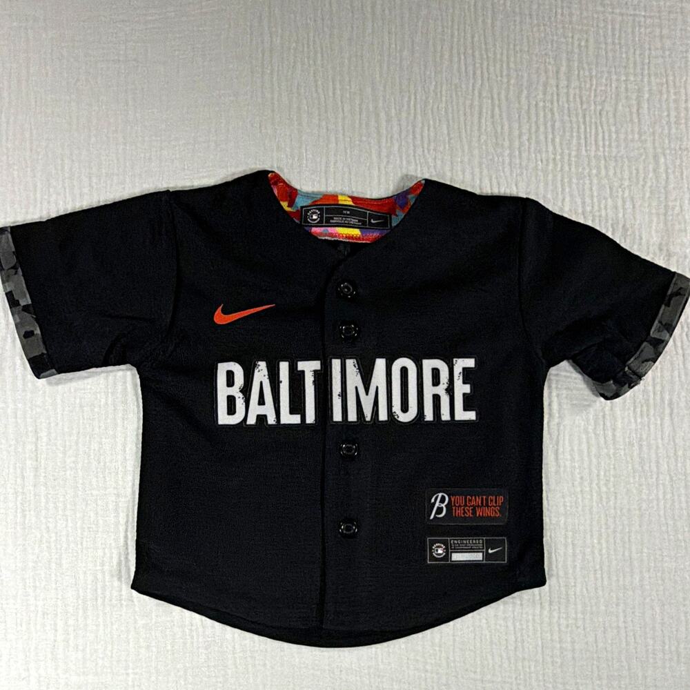 Nike Baltimore Orioles Adley Rutschman #35 Black MLB Jersey Unisex Kids 12M